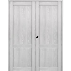 2-Panel Shaker 48 in. x 80 in. Right Active Ribeira Ash Wood Composite Solid Core Double Prehung Interior Door