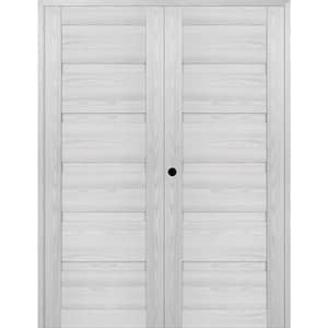 Louver 36 in. x 79.375 in. Right Active Ribeira Ash Wood Composite Double Prehung Interior Door
