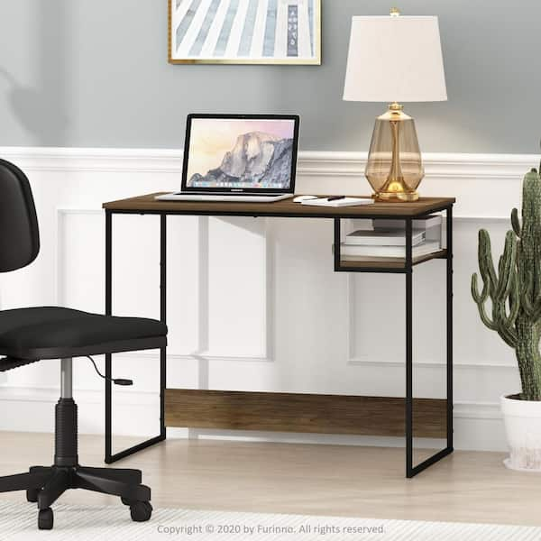 Furinno 32 in. Rectangular Espresso Computer Desk with Hutch