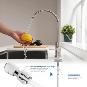 Lead-free Single Handle Beverage Faucet in Stainless Steel Brushed Nickel