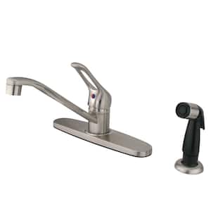 Wyndham Single-Handle Standard Kitchen Faucet and Sprayer in Brushed Nickel