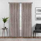 Harper Thermalayer Mushroom Solid Polyester 50 in. W x 84 in. L 100% Blackout Single Rod Pocket Back Tab Curtain Panel