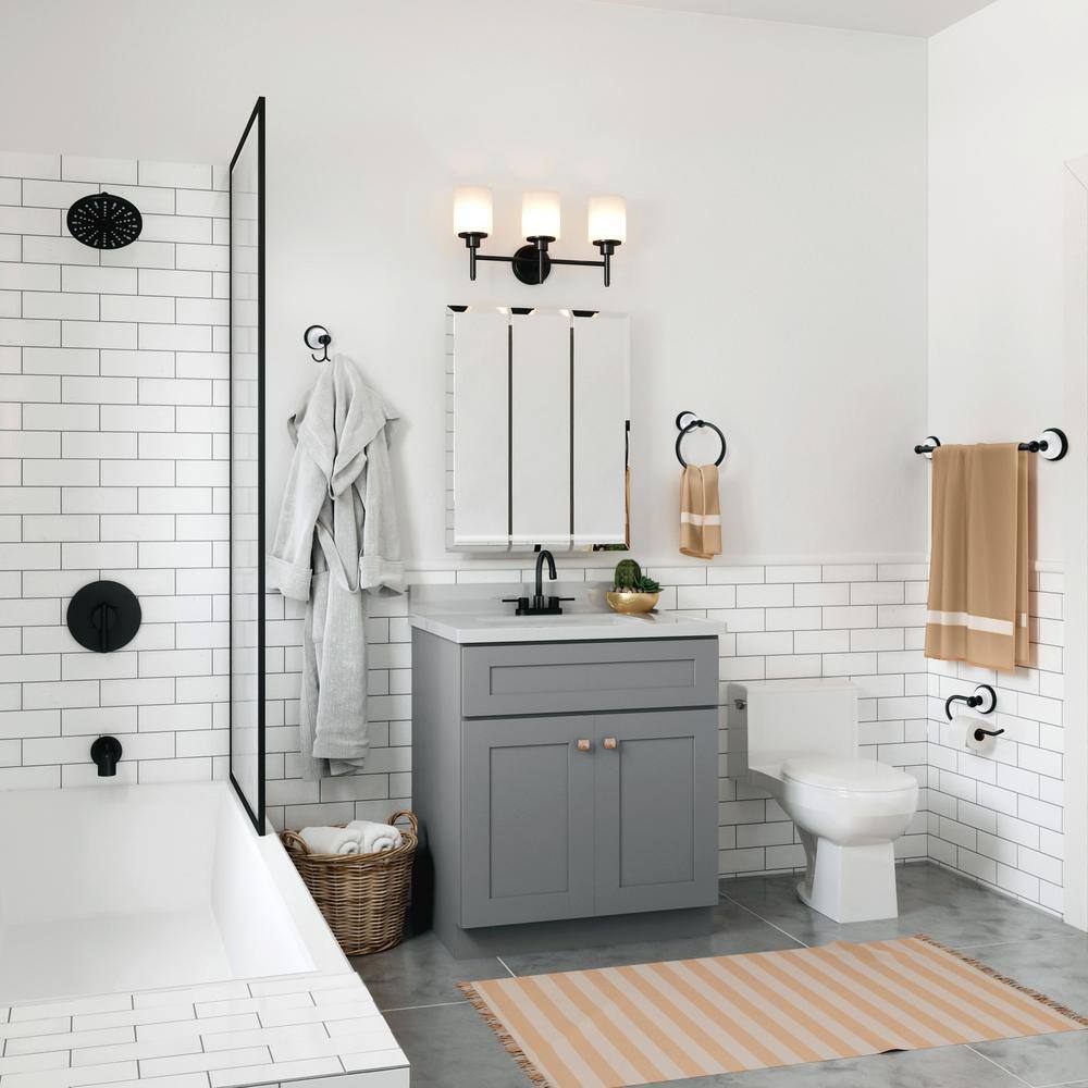 Savannah Matte Black and White Double Robe Hook