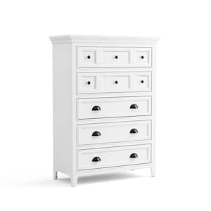 Ranchero White 5-Drawer 36 in. Wide Chest of Drawers