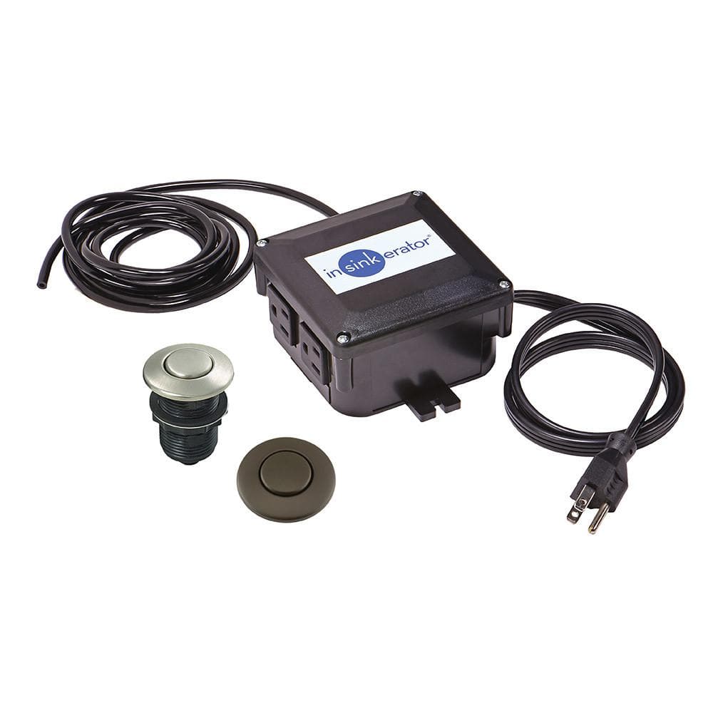 InSinkErator Dual Outlet Sink-Top Air Switch Kit w/ Satin Nickel & Oil Rubbed Bronze Buttons for  Garbage Disposal