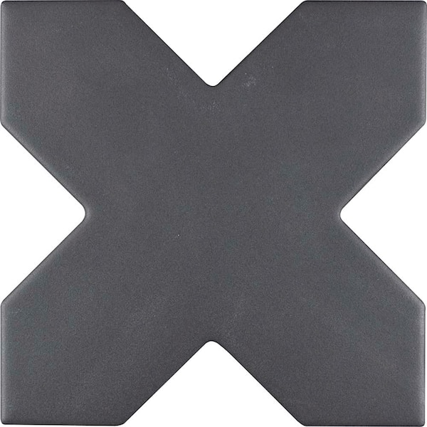 Apollo Tile Siena Gray 5.35 in. x 5.35 in. Matte Ceramic Cross-Shaped Wall and Floor Tile Sample (0.2 Sq. ft./case) (1-pack)