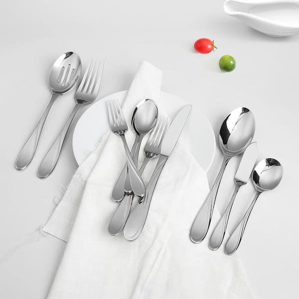 65-Piece Stainless Steel Flatware Set, Food-Grade Mirror Finish Cutlery, Dishwasher Safe Tableware for 12