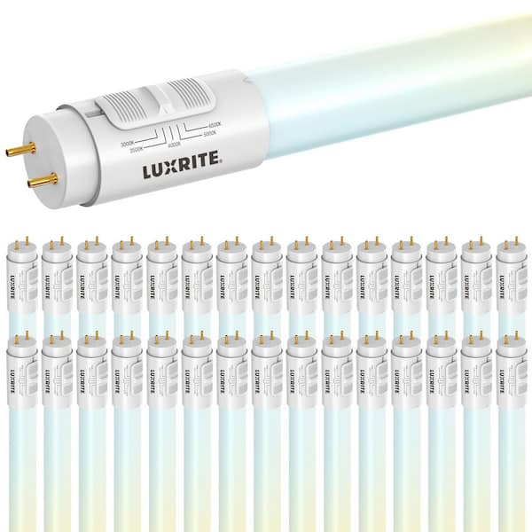 32-Watt Equivalent 4ft. T8 LED Tube Light Bulb, 5CCT Selectable, Type A+B, Ballast Compatible 2340LM UL Listed 30 Pack