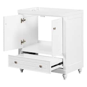 29.5 in. W x 17.7 in. D x 33.9 in. H Bath Vanity Cabinet without Top in White with Doors and Drawer
