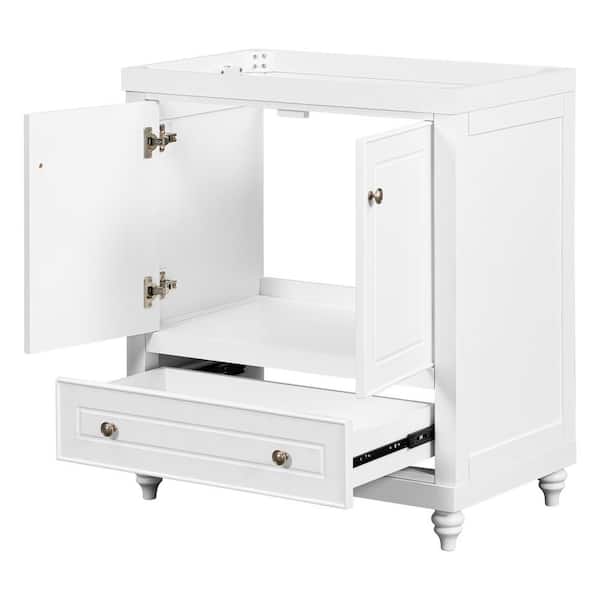 Unbranded 29.5 in. W x 17.7 in. D x 33.9 in. H Bath Vanity Cabinet without Top in White with Doors and Drawer