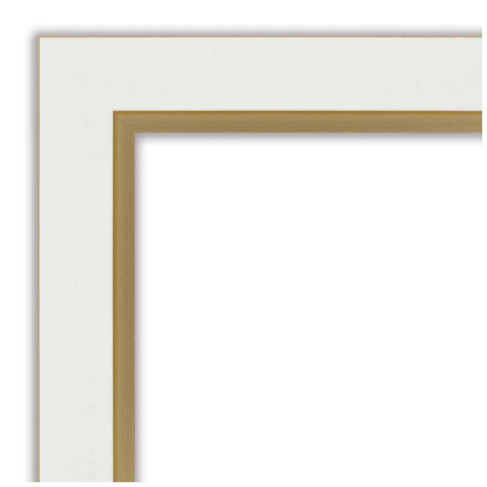 Eva White Gold Rectangular Wall Mirror with Polystyrene Frame