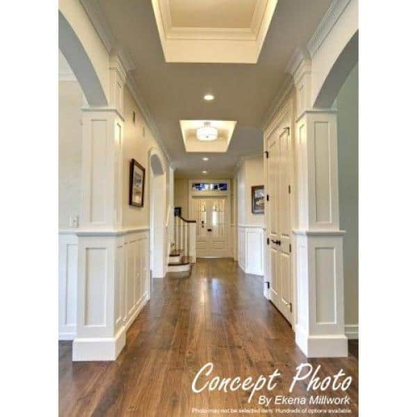 Acanthus Leaf Carved Alder Wood Crown Moulding, 94.5 in