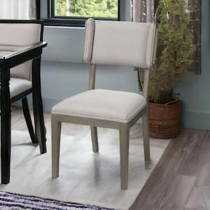 Brown And Light Gray Upholstered Fabric Open Back Side Chair (Set Of 2)