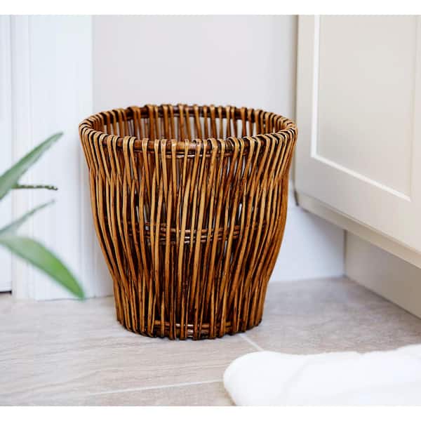 HOUSEHOLD ESSENTIALS Willow Laundry Basket with Lining and Handles/Natural  ML-5569 - The Home Depot