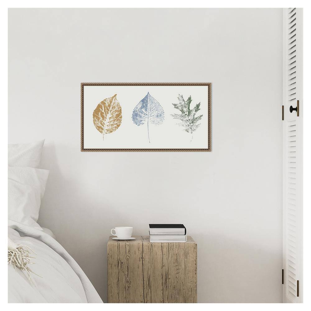 Fall Visions I Abstract Botanical Canvas Art with Bronze Frame