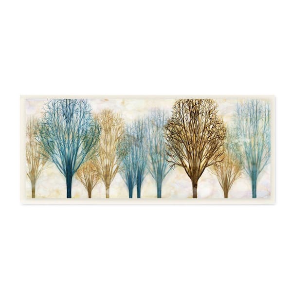Stupell Industries Autumn Tree Forest Bare Branches Blue Brown By Chris Donovan Unframed Print Abstract Wall Art 7 in. x 17 in.
