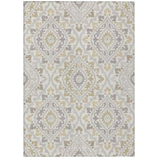 Chantille Machine Washable Indoor/Outdoor Abstract ACN3151 Ivory 5 ft. x 7 ft. 6 in. Area Rug