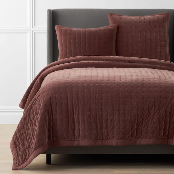 Legends Luxury Tufted Stitch Velvet Bordeaux King/California King Cotton Quilt