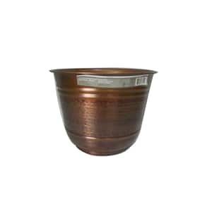 14 in. x 11.6 in. Antique Copper Round Large Metal Planter
