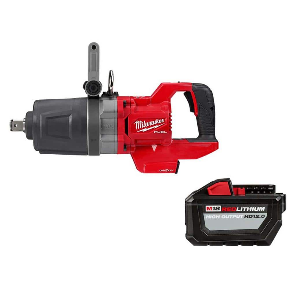 M18 FUEL 18V Lithium-Ion Brushless Cordless 1 in. Impact Wrench with D-Handle and HIGH OUTPUT 12Ah Battery -  Milwaukee, 2868-20-1812