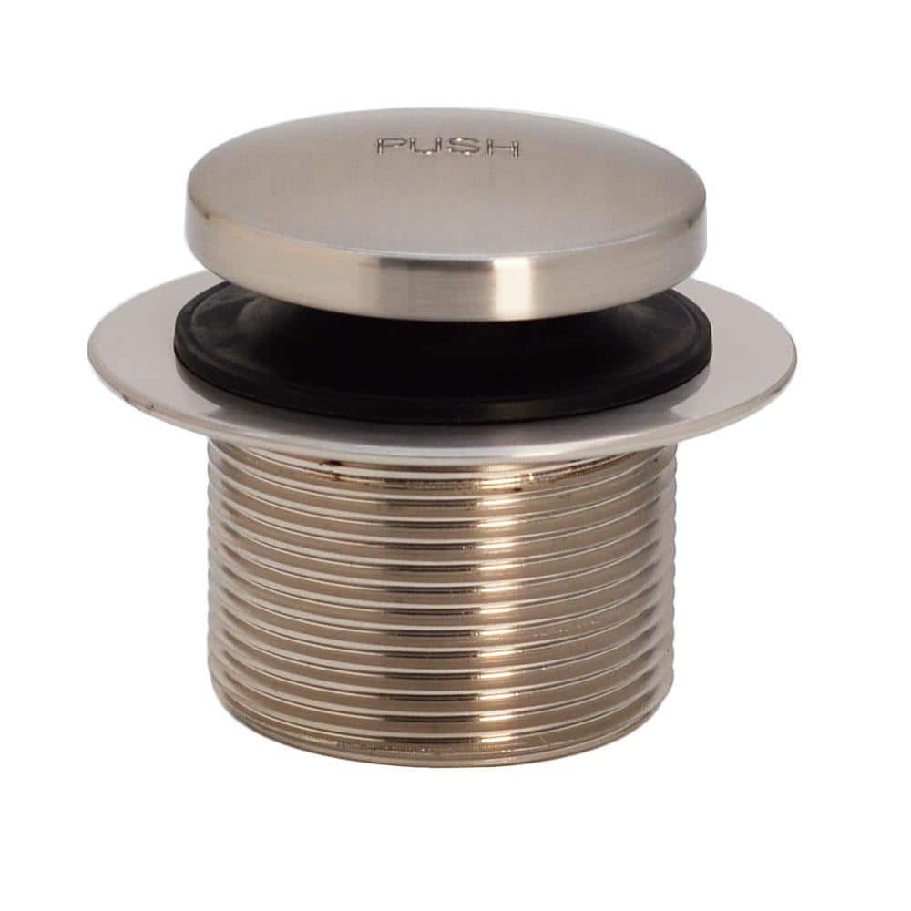 Satin Nickel Round Toe Touch Tub Drain Trim Set