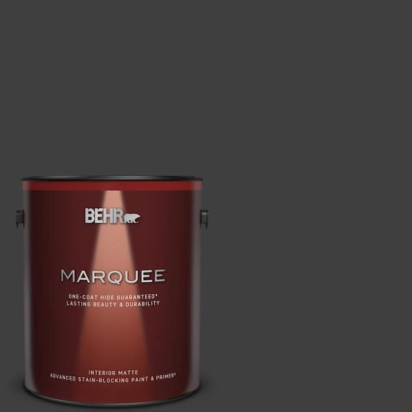 BEHR MARQUEE 1 gal. Black One-Coat Hide Matte Interior Paint & Primer