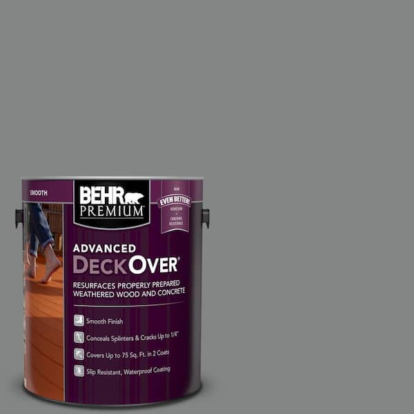 BEHR Premium Advanced DeckOver 1 gal. #PFC-63 Slate Gray Smooth Solid Color Exterior Wood and Concrete Coating