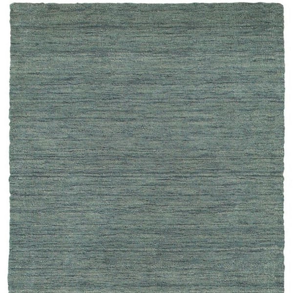 2 ft. x 8 ft. Light Blue Solid Color Washable Area Rug
