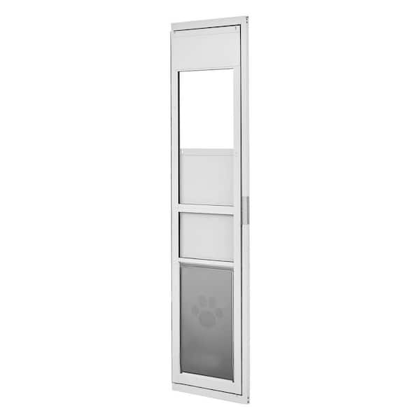 23.6 in H x 13.6 in W Adjustable Sliding Glass Dog Door, Aluminum Frame Pet Doors, 75 7/8in. to 80 11/16in. Height