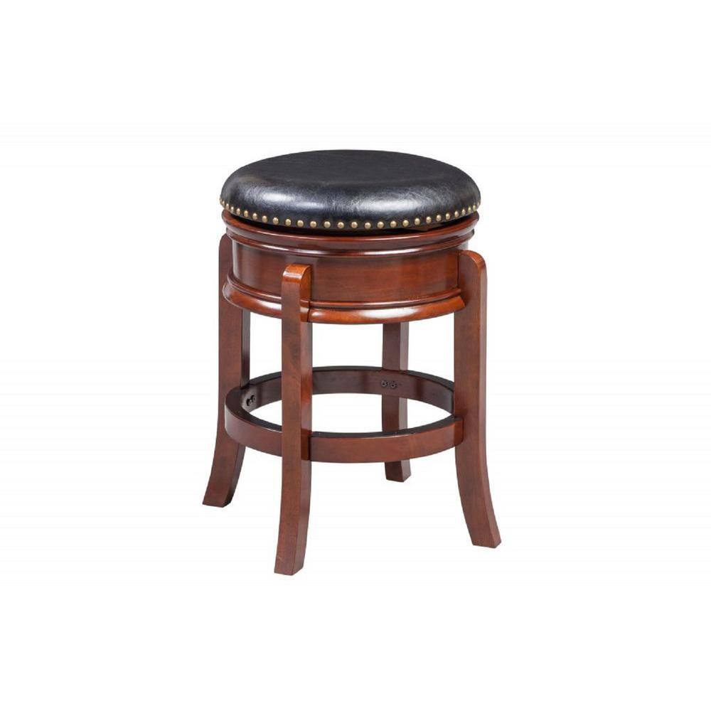 Hamilton 24 in. Cherry Swivel Cushioned Bar Stool