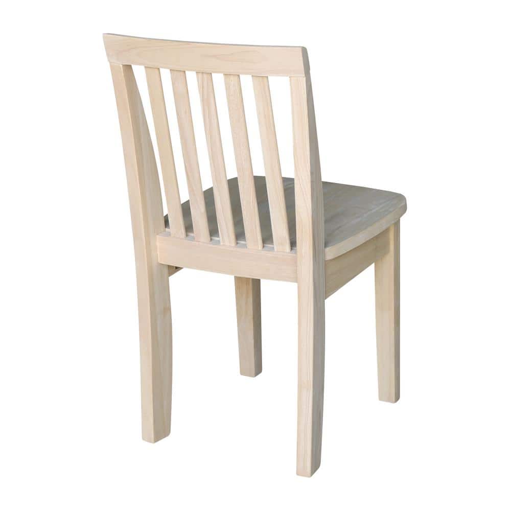 Eco-Friendly Traditional Parawood Mission Kids' Chairs, Unfinished - Set of 2