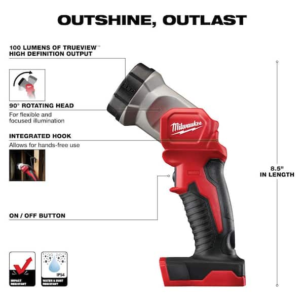 Milwaukee M18 18 Volt Lithium Ion Cordless 100 Lumens LED