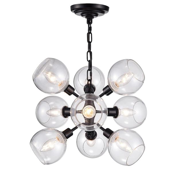 Warehouse of Tiffany Branma 16 in. 9-Light Indoor Coffee Bean Pendant Lamp with Light Kit