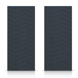84 in. x 96 in. Hollow Core Charcoal Gray Painted Composite MDF Interior Double Closet Sliding Doors