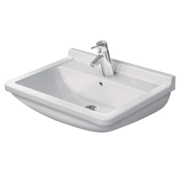 Duravit Starck 3 23.63 in. Rectangular Bathroom Sink in White