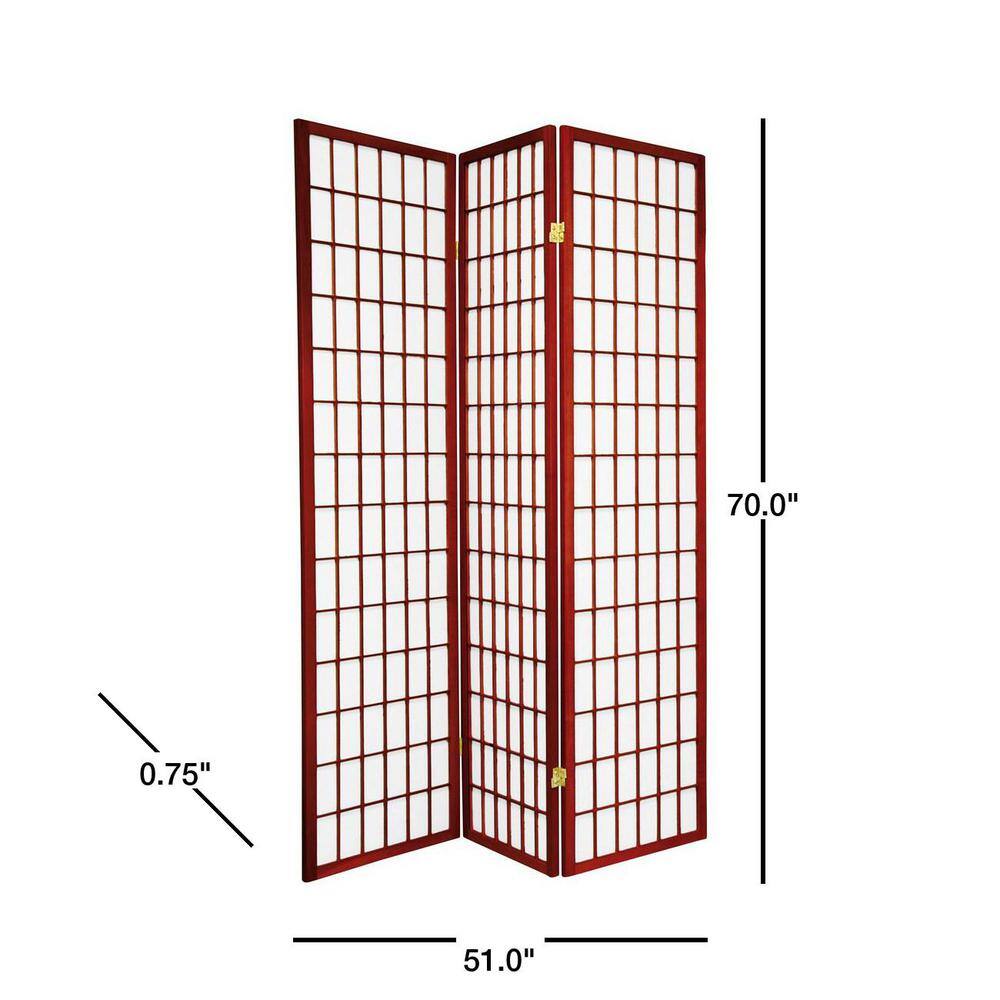 Rosewood 6 ft Tall Shoji Screen with Spruce Frame