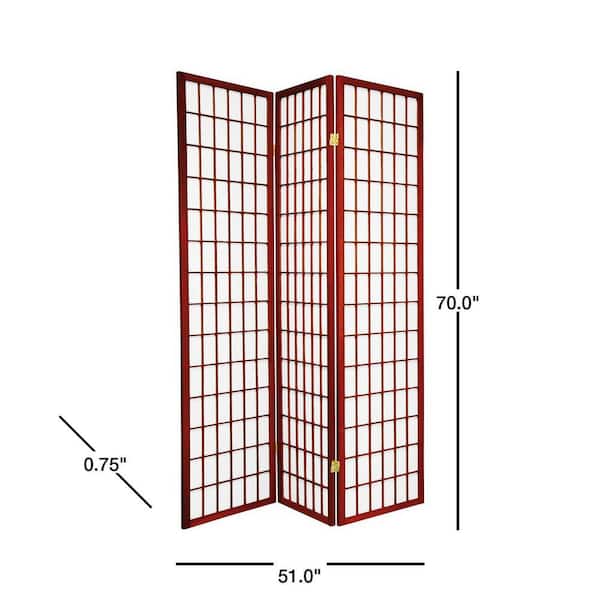 6 ft. Rosewood 3-Panel Room Divider