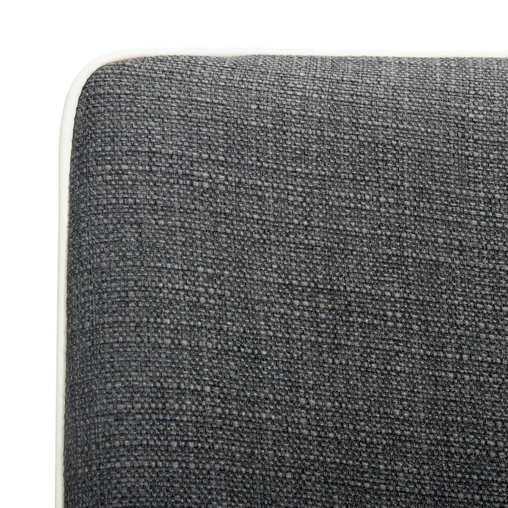 Transitional Faux Leather Arm Chair in Beige and Gray