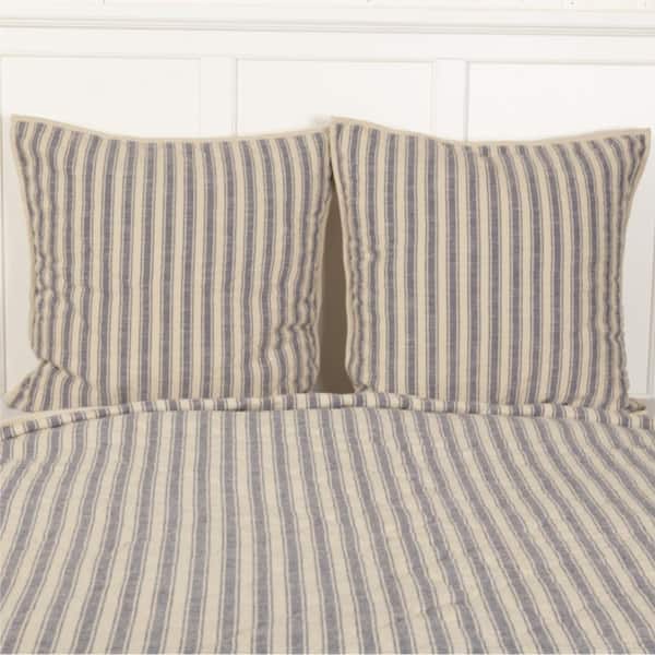 Market Place Blue Quilted Euro Sham