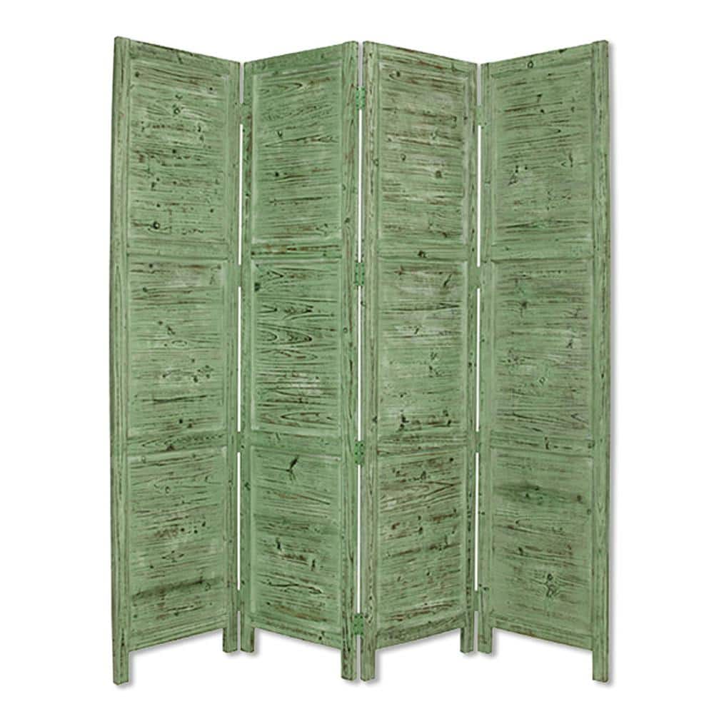 Nantucket 7 ft. Green 4-Panel Room Divider