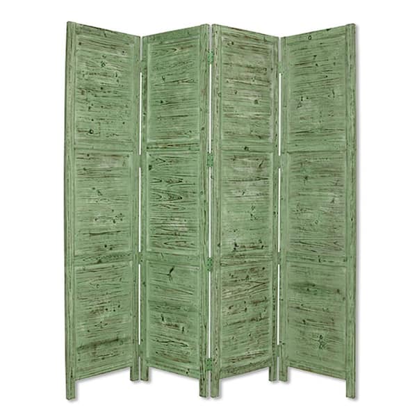 Unbranded Nantucket 7 ft. Green 4-Panel Room Divider