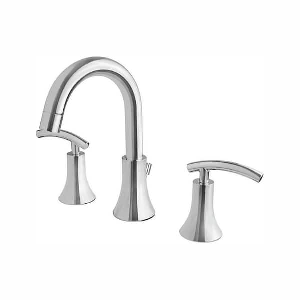 Ultra Faucets Contemporary Collection 8 in. Widespread 2-Handle Bathroom Faucet in Chrome