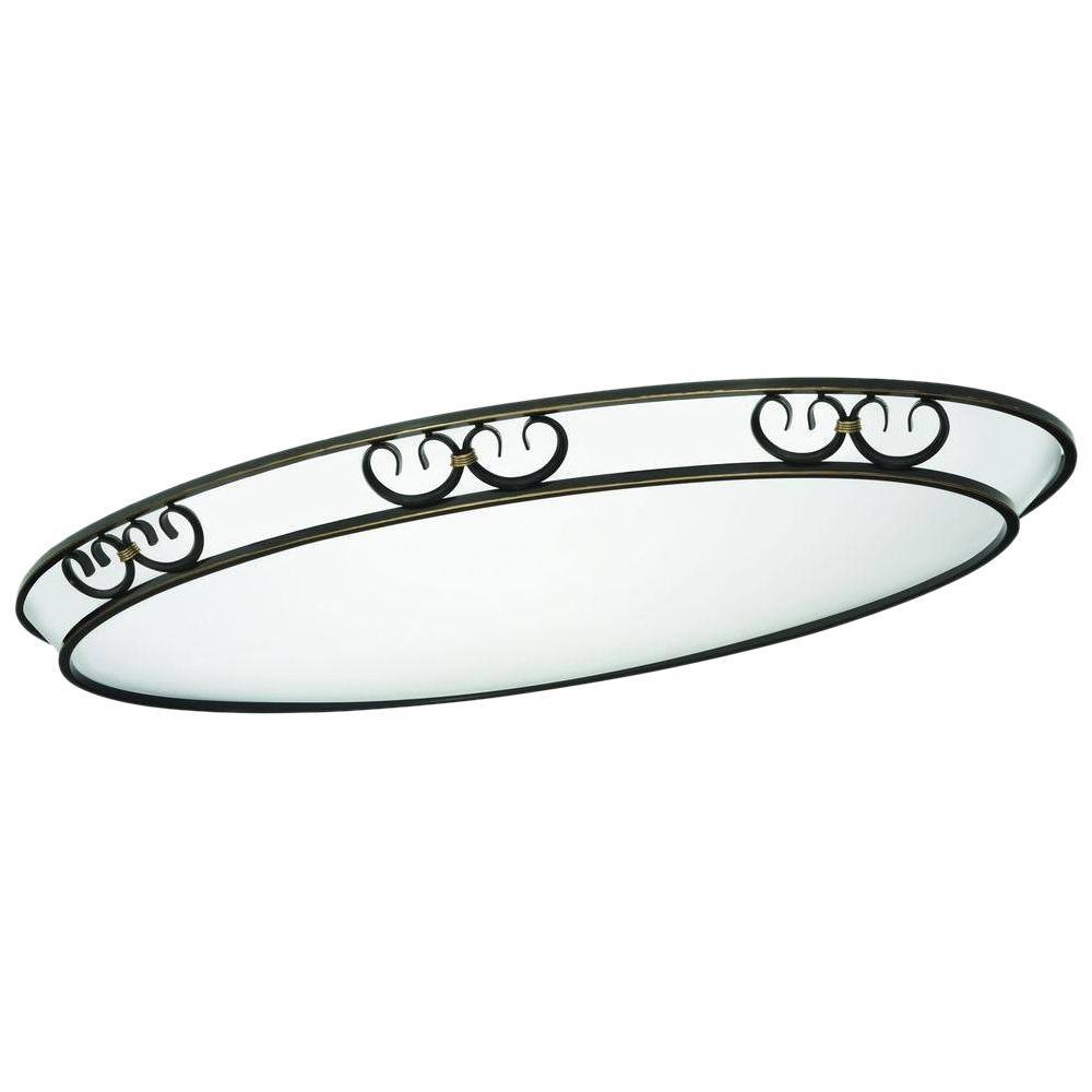 UPC 784231573907 product image for Artisten 2-Light Bronze Fluorescent Decorative Oval Flush Mount | upcitemdb.com