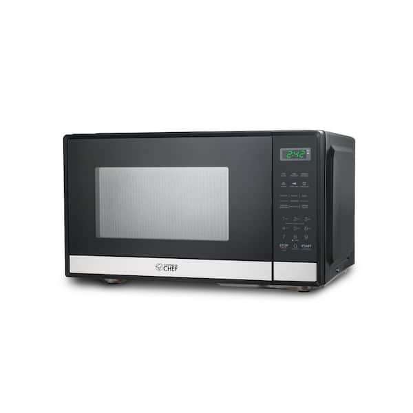 Commercial CHEF 18.9 in. Width 0.9 cu.ft. Stainless Steel/Black 900-Watt Countertop Microwave Oven