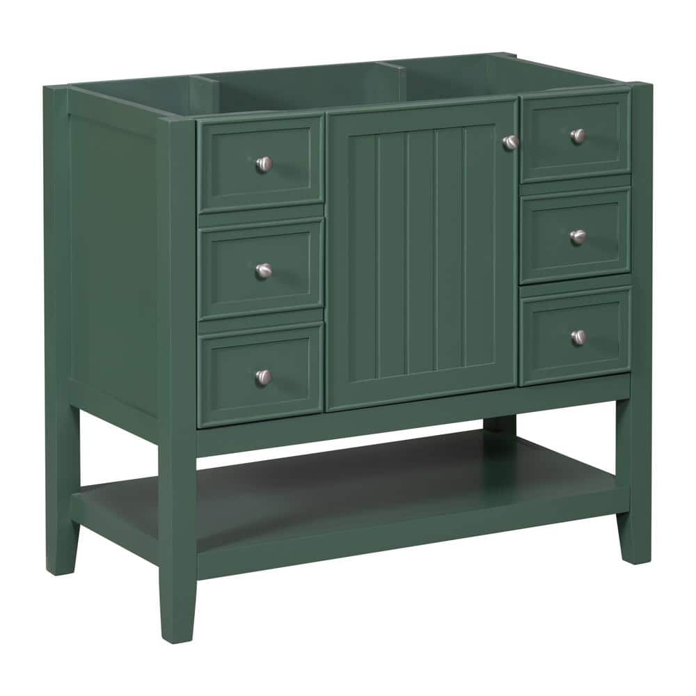 36 in. W x 18 in. D x 33 in. H Bath Vanity Cabinet without Top in Green