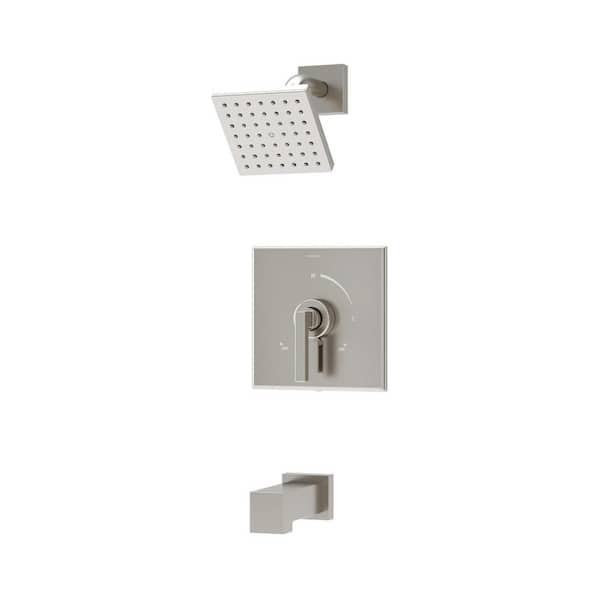 Symmons Duro HydroMersion Tub and Shower Faucet Trim Kit Wall Mounted with Single Handle - 1.5 GPM (Valve Not Included)