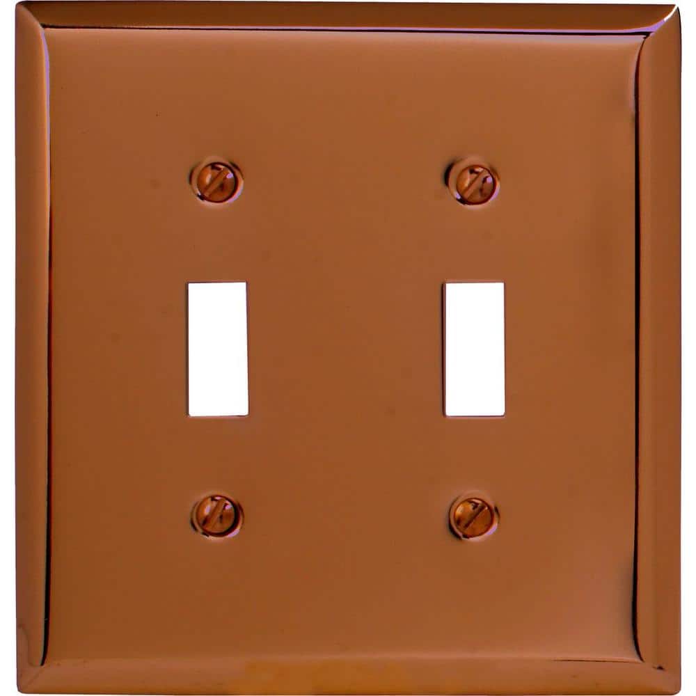 Amerelle Century Double Toggle Steel Wallplate in Antique Copper Amerelle Century Double Toggle Steel Wallplate in Antique Copper