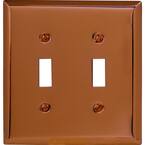 Metallic 2 Gang Toggle Steel Wall Plate - Antique Copper