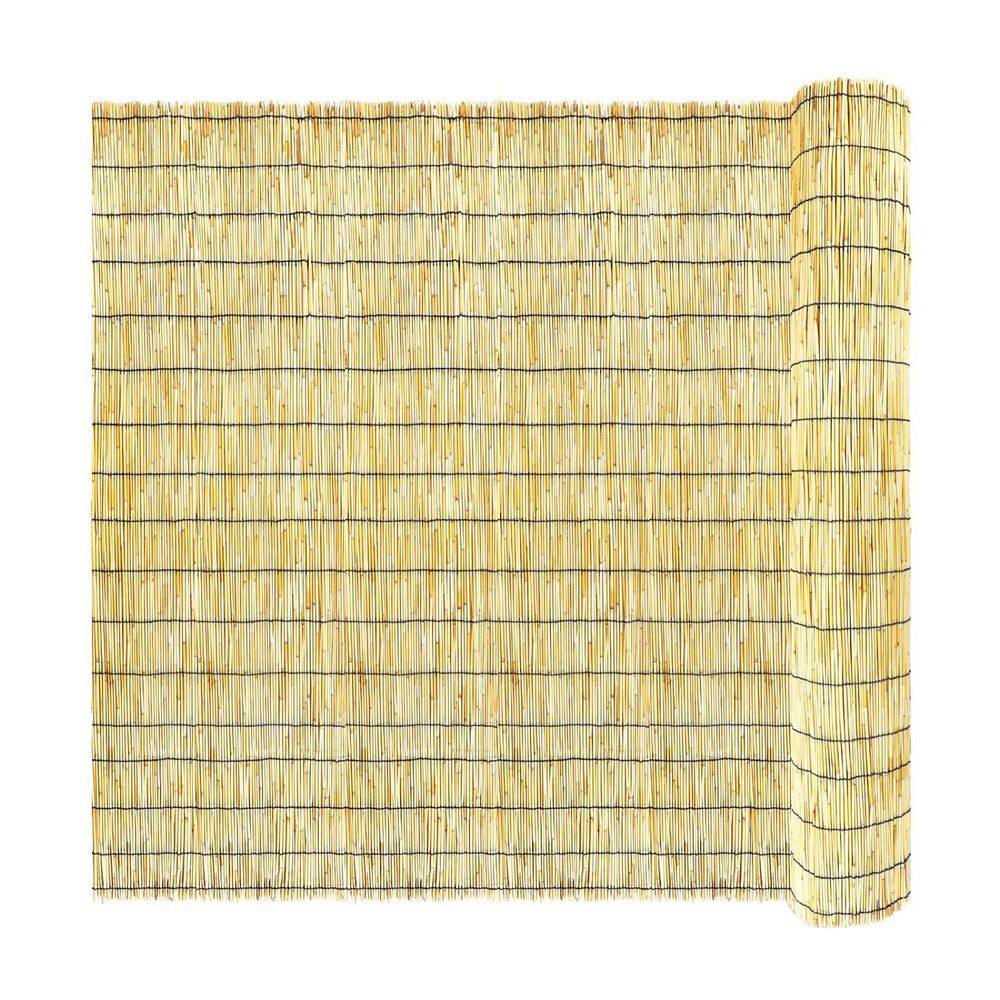 4 ft. x 16.4 ft. Reed Screen Curtain Balcony Reed Fence Yellow