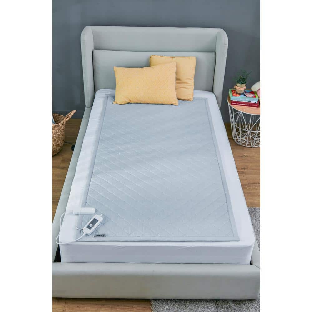 . 5 Inches Twin Aero Silver Polyester Heated Mattress Topper